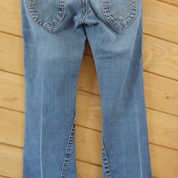 Blue Religion Light Blue Low Rise Boot Legs Yellow Button Flap Pockets Jeans 28 - Picture 8 of 15